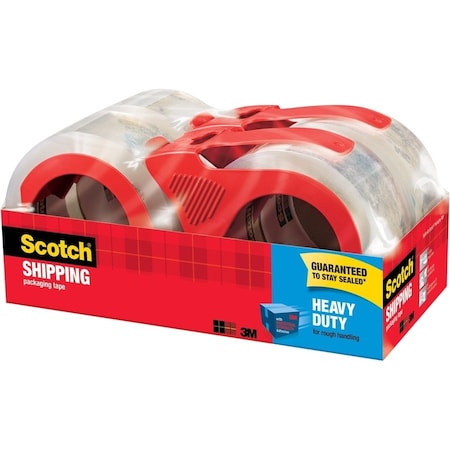 Scotch HeavyDuty PKaging Tape, 1.88", PK43850, Clear, 4 PK 3850-4RD